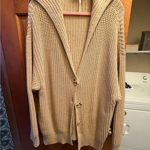 Free People Beige Knit Cardigan